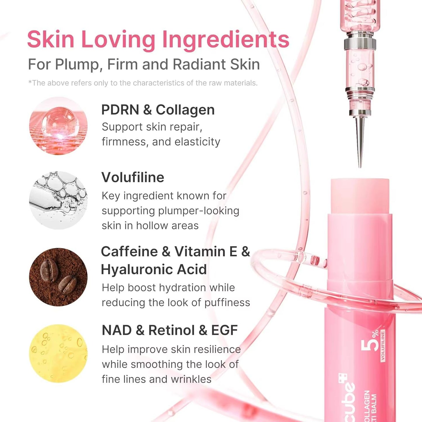 Medicube PDRN Pink Collagen Volume Multi Balm Volufiline PDRN NAD Collagen under Eyes PDRN Pink Collagen Balm Stick