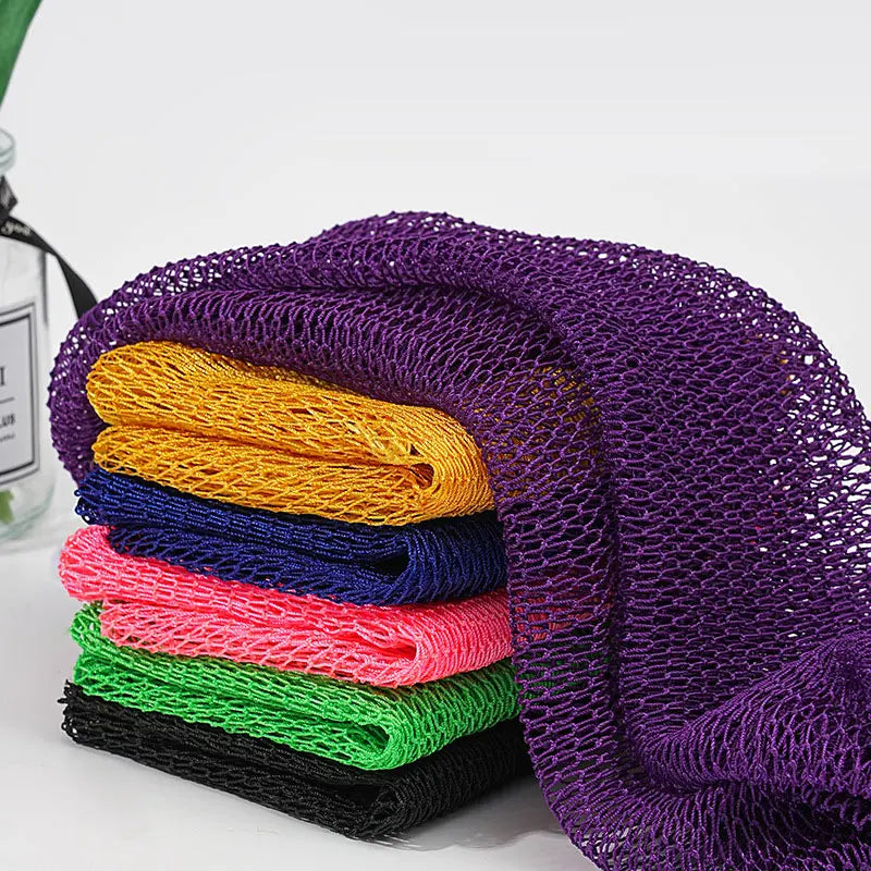 African Exfoliating Bath Scrubber Net Extra Coarse Long Back Scrubber for Shower Body Scrub Mitt for Dead Skin Removal