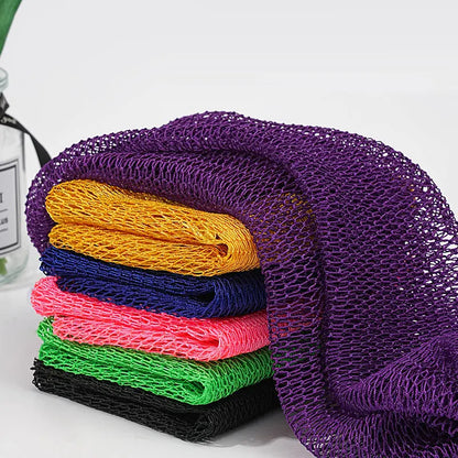 African Exfoliating Bath Scrubber Net Extra Coarse Long Back Scrubber for Shower Body Scrub Mitt for Dead Skin Removal