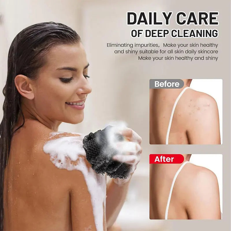African Exfoliating Bath Scrubber Net Extra Coarse Long Back Scrubber for Shower Body Scrub Mitt for Dead Skin Removal