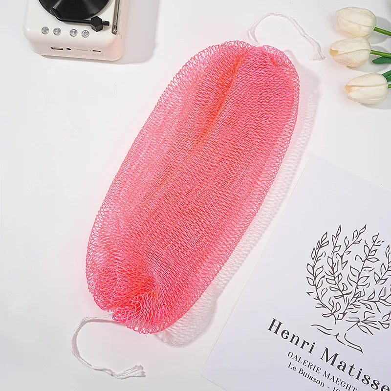 African Exfoliating Bath Scrubber Net Extra Coarse Long Back Scrubber for Shower Body Scrub Mitt for Dead Skin Removal